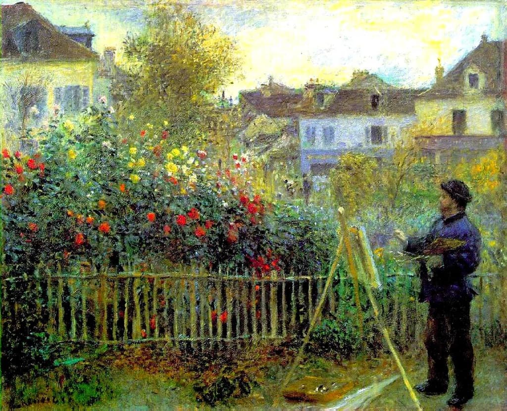 Claude Monet Painting in His Garden at Argenteuil