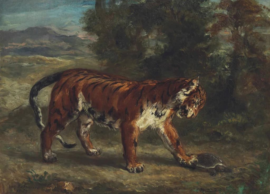 Tiger with a Tortoise
