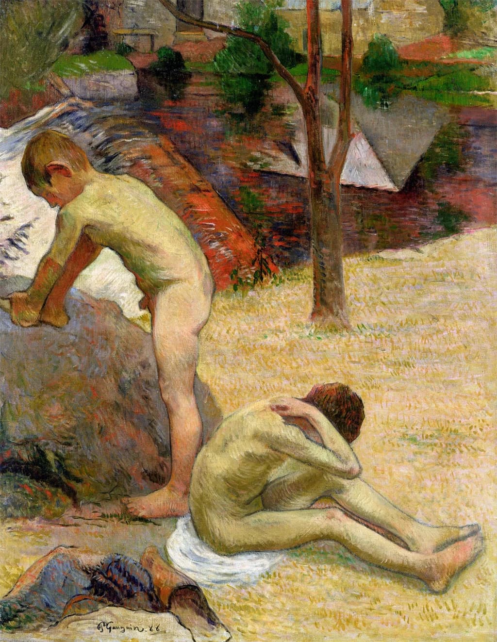 Breton boys bathing
