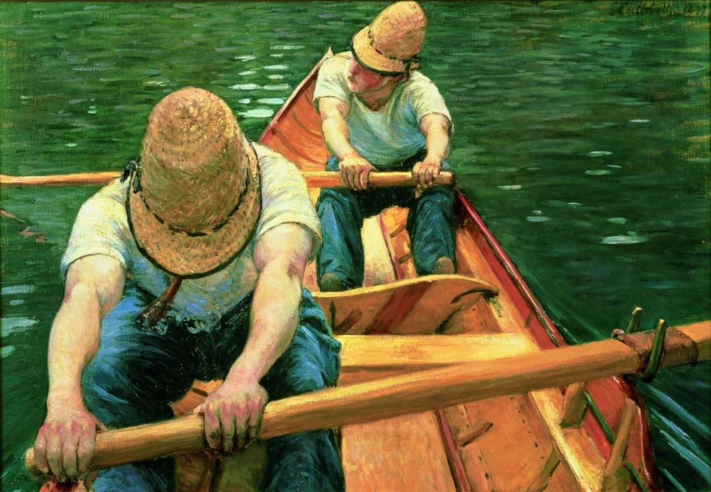 Oarsmen Rowing on the Yerres