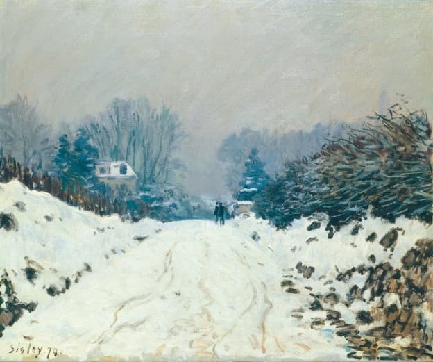 Snow landscape in Louveciennes