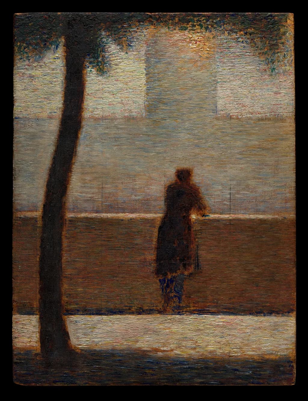 A Man Leaning on a Parapet