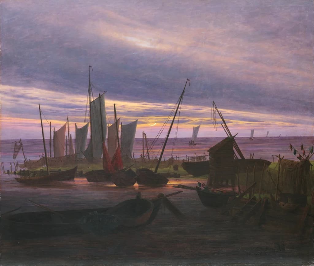 Boats in the Harbour at Evening