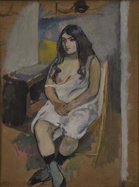 Sitzende junge Frau